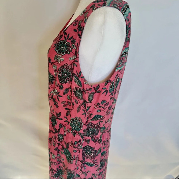 J Jill Dreamscape Border Print Maxi Dress Pink Floral Sleeveless Size Small - Picture 8 of 16